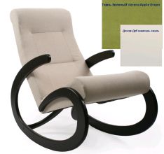 Кресло-качалка Неаполь Модель 1 (Дуб шампань-эмаль/Ткань Зеленый Verona Apple Green)
